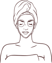 Dessin de femme avec masque de soin